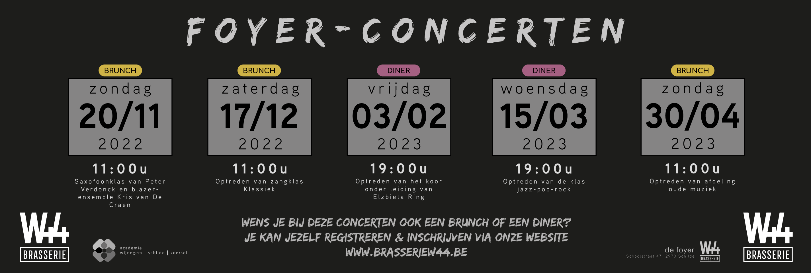 Foyerconcerten Werf44 Brasserie44 Schilde academiewijnegem